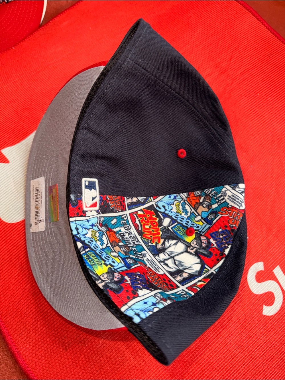 New Era Boston Red Sox Red and Navy Comic Panel 59FIFTY Fitted Hat - Picture 7 of 9